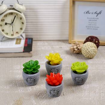Aapno Rajasthan Beautiful Floral Shape Decorative Candles With Stand (Set Of 4) 1