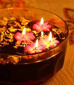 Aapno Rajasthan Flower Wax Candle Dyas- Set Of 4