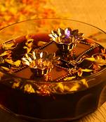 Aapno Rajasthan Stunning Gold Green Floating Candle