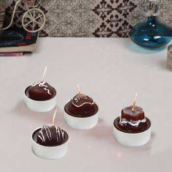 Aapno Rajasthan Yummy Chocolate Shape Candles- Pack Of 4 1
