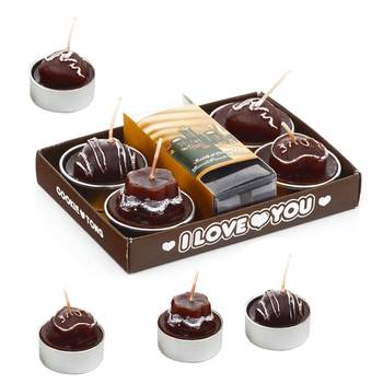 Aapno Rajasthan Yummy Chocolate Shape Candles- Pack Of 4 2