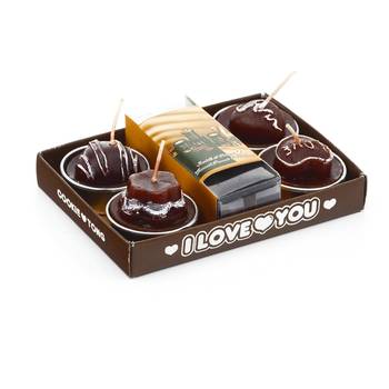 Aapno Rajasthan Yummy Chocolate Shape Candles- Pack Of 4 3