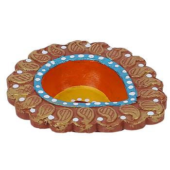Aapno Rajasthan Delicately Carved Terracotta Diyas - Set Of 4 5