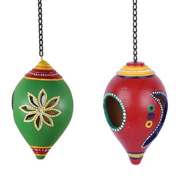 Aapno Rajasthan Green  And  Red Wall Hanging Holder 2