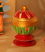 Aapno Rajasthan Openable Terracota Tealight Holder In Red