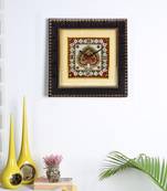 Aapno Rajasthan Marble Wall Clock With Dual Dancing Peacock Motif