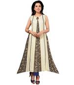 Off-white printed rayon kurti