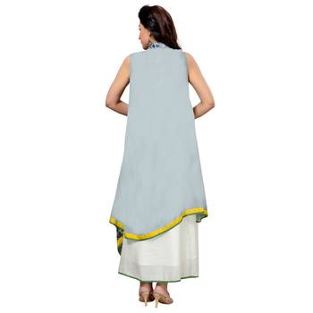 Multicolor printed art silk kurti 3