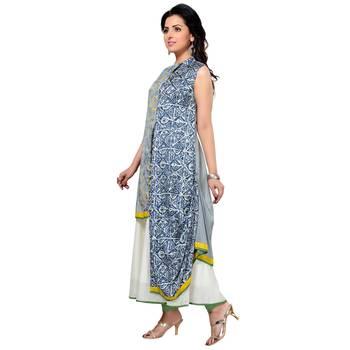 Multicolor printed art silk kurti 4