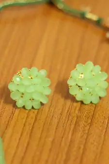 Green Swarovski Crystal Necklace-Sets