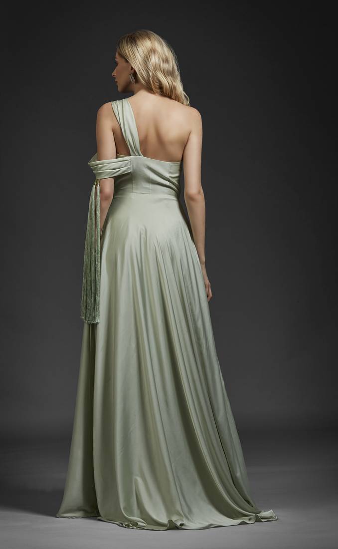 Khwaab Pale Green Fringe Gown Khwaab 2740989