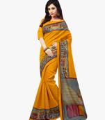 Yellow Woven Bhagalpuri Saree With Blouse