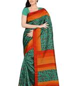 Green Woven Patola Silk Saree With Blouse