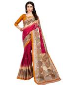 Red Woven Khadi Silk Saree With Blouse