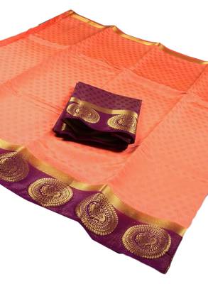Multicolor woven tussar silk saree with blouse 2