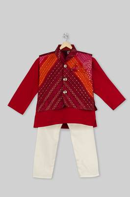 Royal Kurta Pyjama With Bandhani Bundi 1