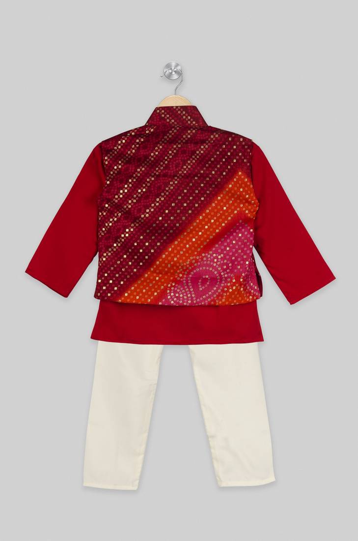Royal Kurta Pyjama With Bandhani Bundi