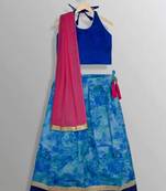 Shibori Lehenga Choli With Contrast Dupatta