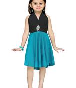 Black Plain Net Kids Frocks