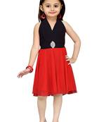 Black Plain Net Kids Frocks