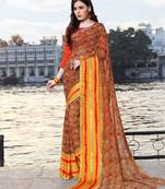 Shaily Multicolor Printed Satin Saree With Blouse