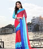 Shaily Multicolor Printed Satin Saree With Blouse