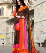 Shaily Multicolor Printed Satin Saree With Blouse