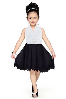 White Plain Net Kids Frocks 1