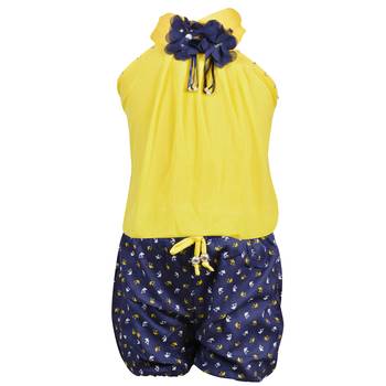 Yellow Plain Chiffon Kids Tops 1