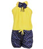 Yellow Plain Chiffon Kids Tops