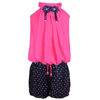 Pink Plain Chiffon Kids Tops 1