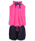 Pink Plain Chiffon Kids Tops