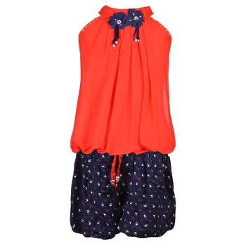 Red Plain Chiffon Kids Tops 1