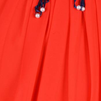 Red Plain Chiffon Kids Tops 4