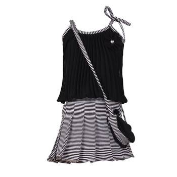 Black Plain Georgette Kids Tops 1