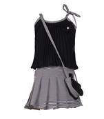 Black Plain Georgette Kids Tops