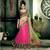 Rani Pink & Beige Zari buttis With resham embroidery Lehenga Style Saree