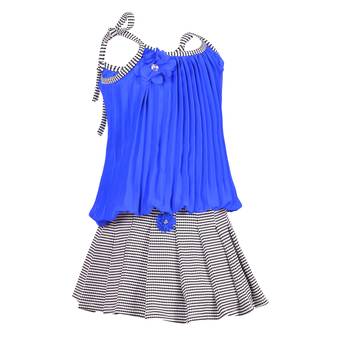 Blue Plain Georgette Kids Tops 3