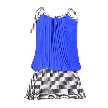 Blue Plain Georgette Kids Tops 4