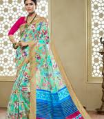 Shaily Multicolor Printed Cotton Silk Saree With Blouse