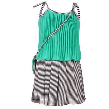 Green Plain Georgette Kids Tops 3