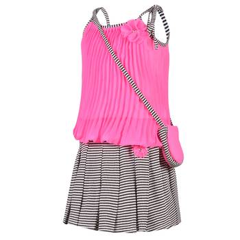 Pink Plain Georgette Kids Tops 2