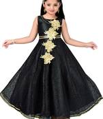 Black Patch Work Net Kids Girl Gowns