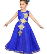 Blue Patch Work Net Kids Girl Gowns