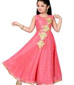 Peach Patch Work Net Kids Girl Gowns