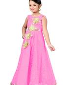 Pink Patch Work Net Kids Girl Gowns