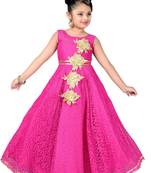 Pink Patch Work Net Kids Girl Gowns