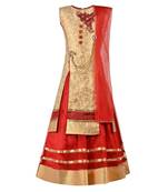 Gold Jacquard Jaquard Kids Lehenga Choli