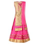 Gold Jacquard Jaquard Kids Lehenga Choli
