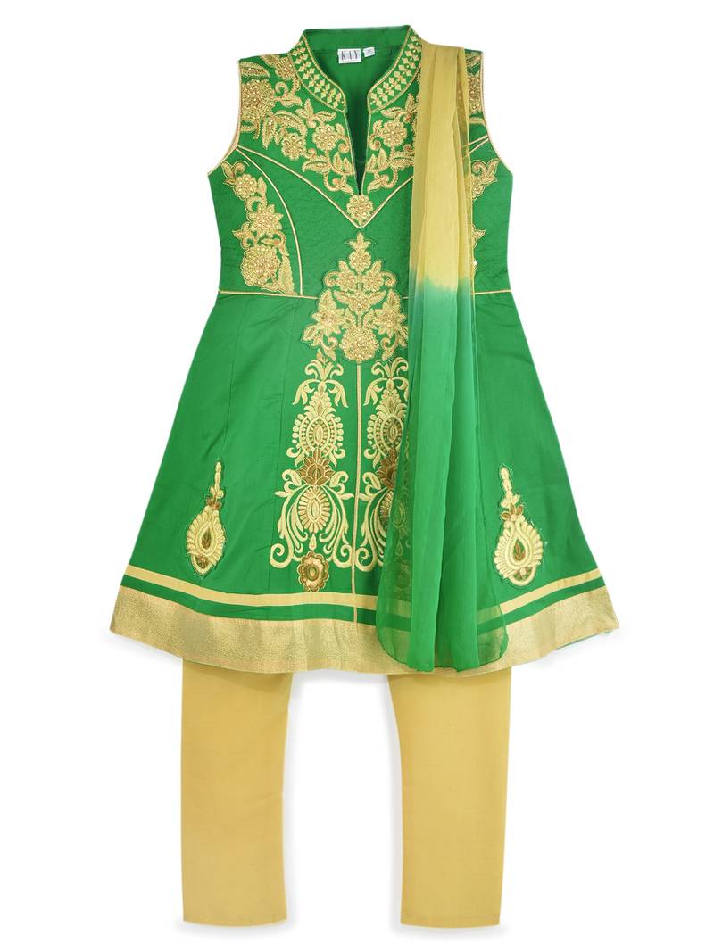 Green Suit Set best ethnic wear for kids in family weddings